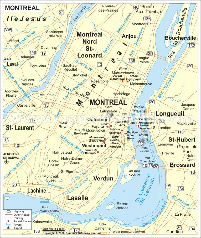 montreal centre ville carte